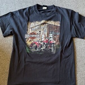 Harley-Davidson Black T-Shirt with Red Motorcycle Graphic